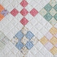 Vintage Peach & White Nine Patch Quilt, c1930