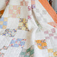 Vintage Peach & White Nine Patch Quilt, c1930