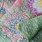 Vintage Scrappy Green Grandmother’s Flower Garden Quilt, c1940