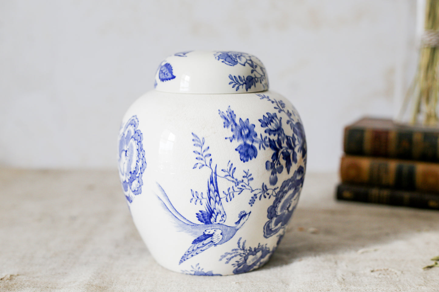 Vintage Maling Ironstone Chinoiserie Ginger Jar