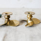 Vintage Pair of Brass Boat Propeller Candlestick Holders