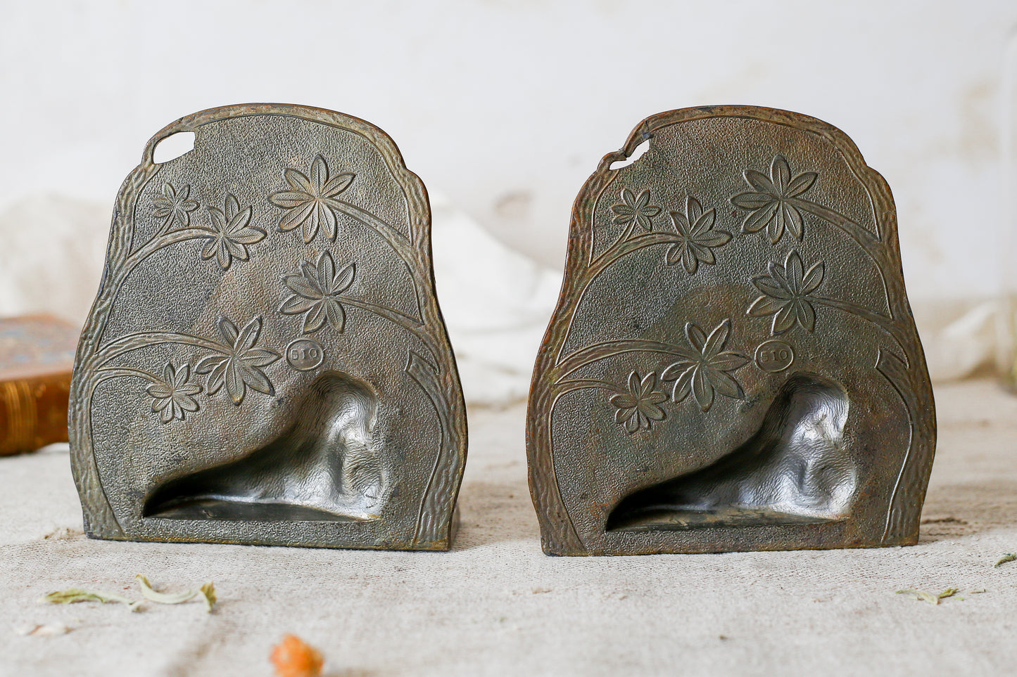 Vintage German Shepherd Guarding the Flock Bronze Bookends