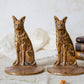 Vintage Brass German Shepherd Bookends