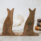 Vintage Brass German Shepherd Bookends