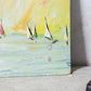 Vibrant Original Seascape - Modern Impressionist Sailboats at Sunset