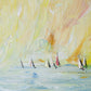 Vibrant Original Seascape - Modern Impressionist Sailboats at Sunset