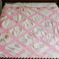 Vintage Pink and White Four Square Quilt TOP, c1930