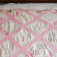 Vintage Pink and White Four Square Quilt TOP, c1930