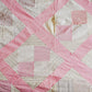 Vintage Pink and White Four Square Quilt TOP, c1930