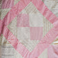 Vintage Pink and White Four Square Quilt TOP, c1930