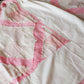 Vintage Pink and White Four Square Quilt TOP, c1930