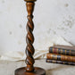 Vintage Carved Oak 12" Barley Twist Candle Holder