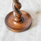 Vintage Carved Oak 12" Barley Twist Candle Holder