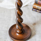 Vintage Carved Oak 12" Barley Twist Candle Holder