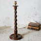 Vintage Carved Oak 18.75" Barley Twist Candle Holder