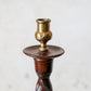 Vintage Carved Oak 18.75" Barley Twist Candle Holder