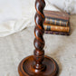 Vintage Carved Oak 18.75" Barley Twist Candle Holder