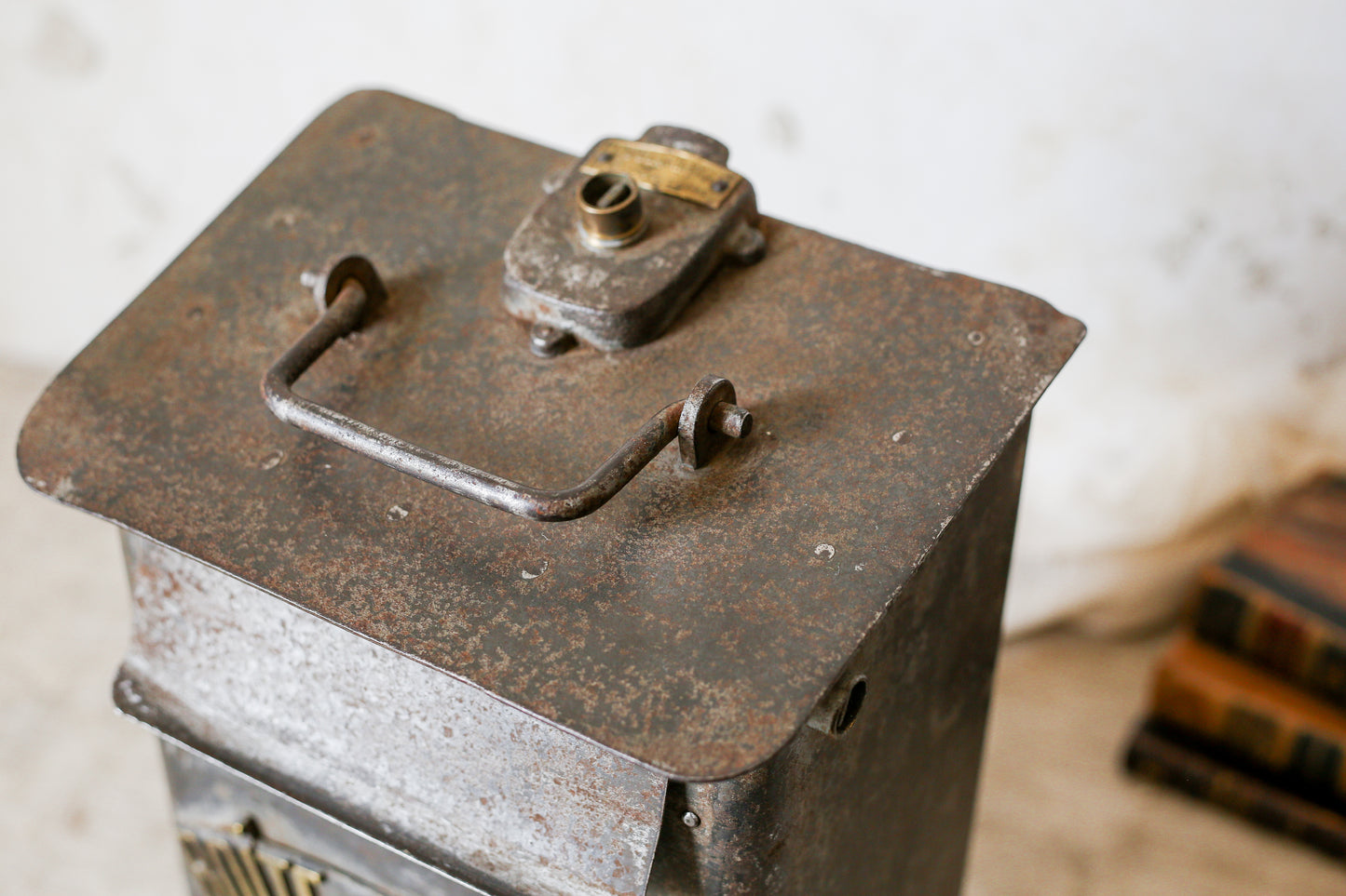 Vintage Industrial French 1940s Metal Mailbox