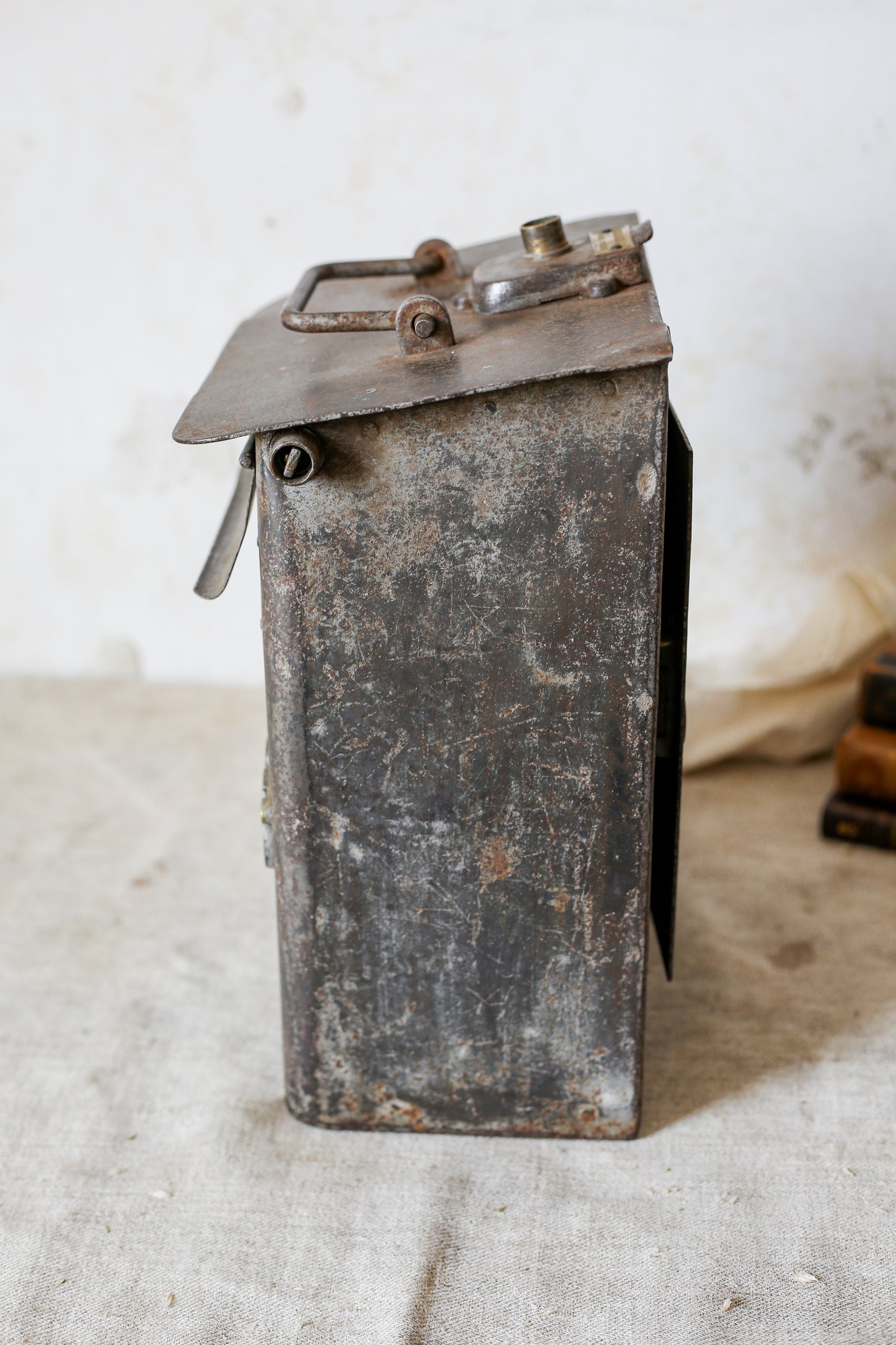 Vintage Industrial French 1940s Metal Mailbox