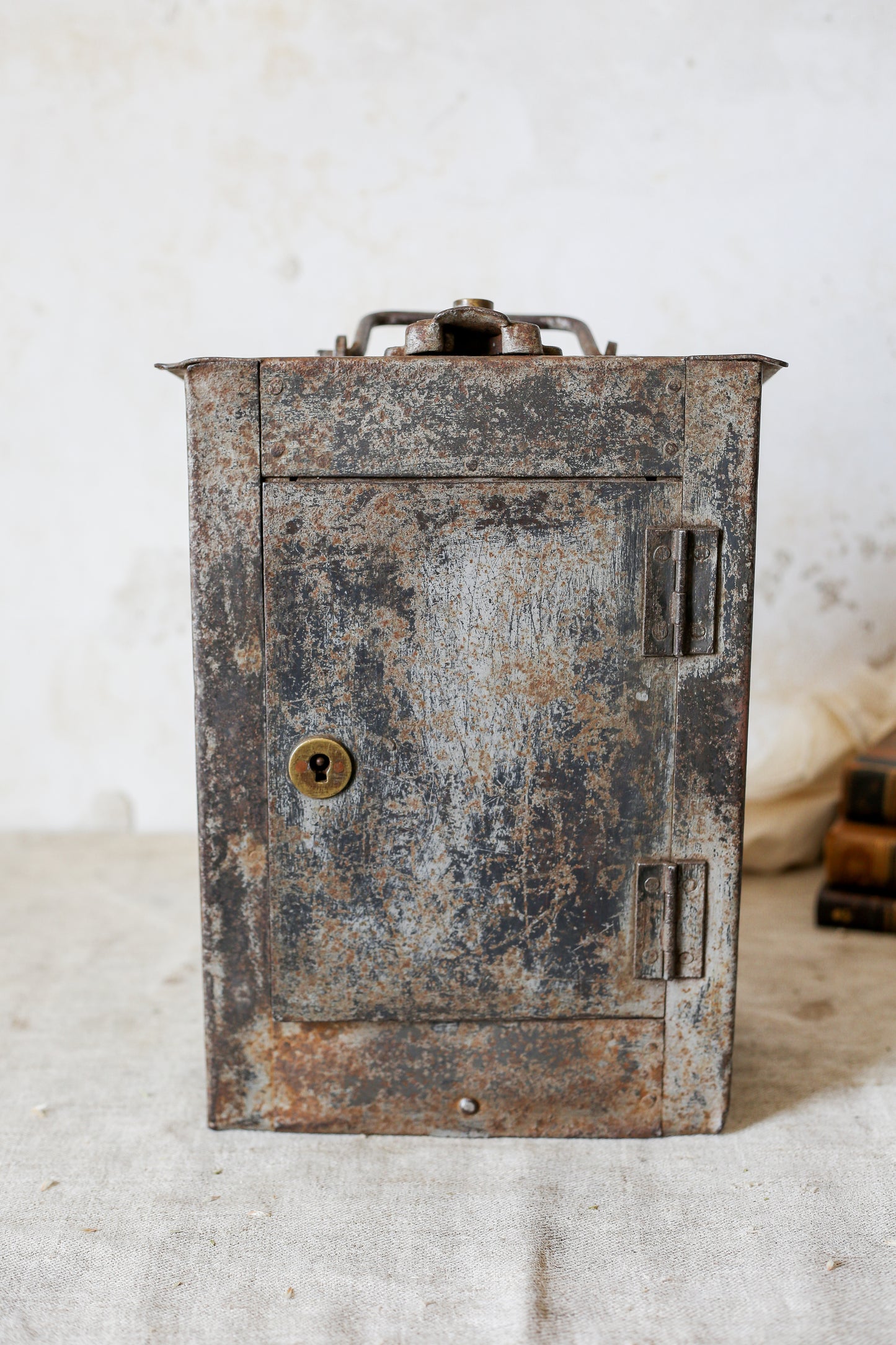 Vintage Industrial French 1940s Metal Mailbox