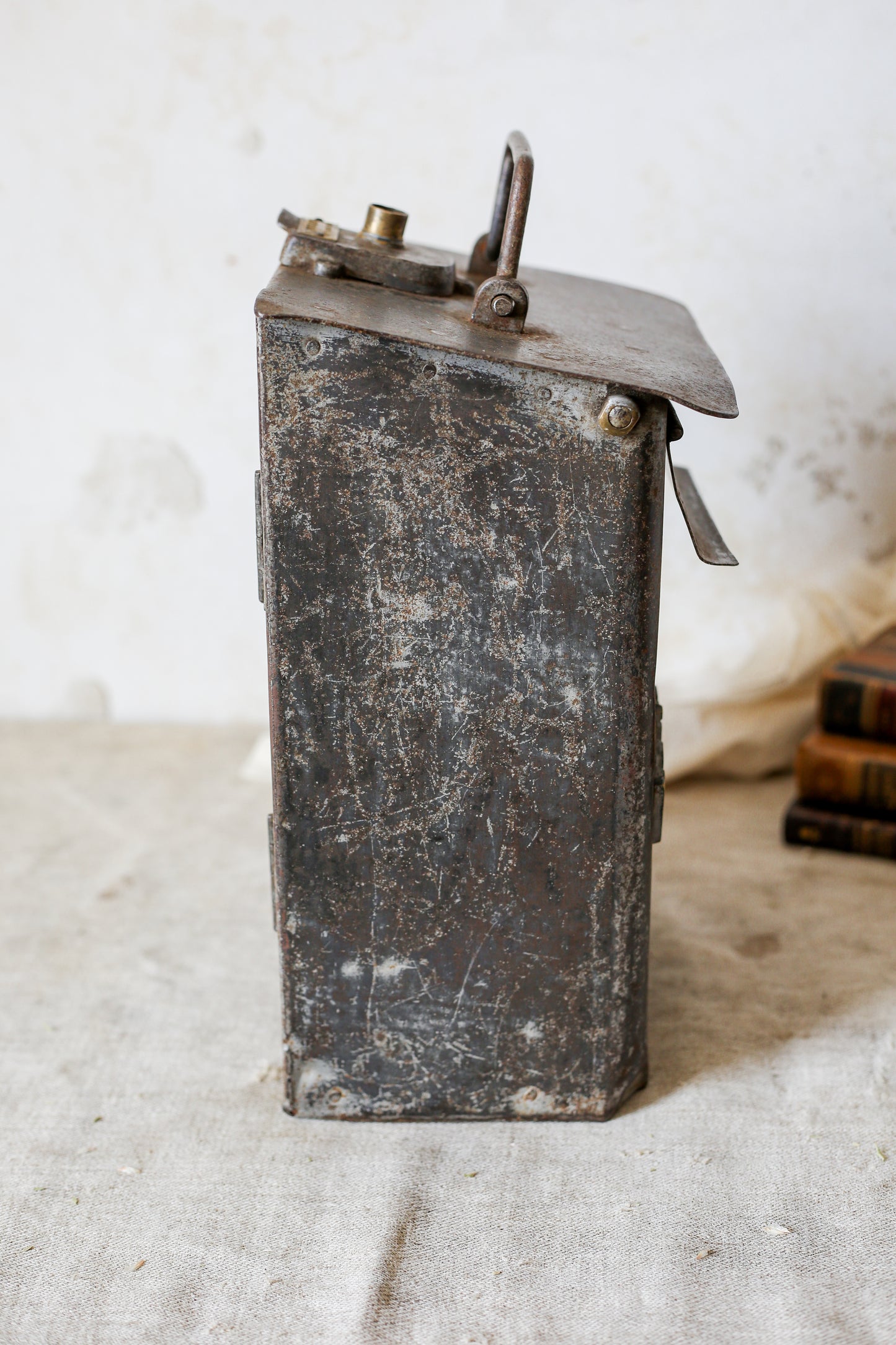 Vintage Industrial French 1940s Metal Mailbox