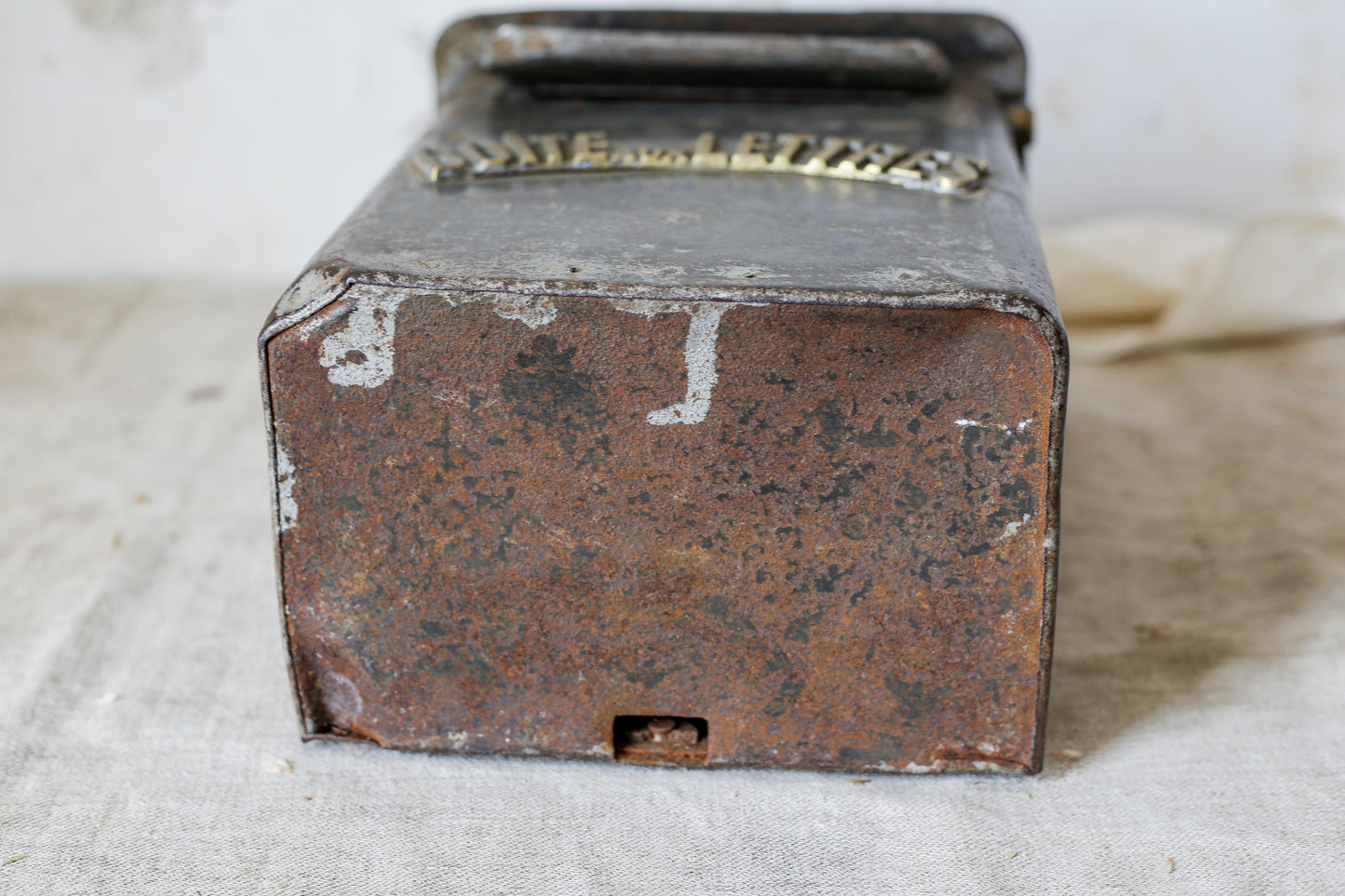 Vintage Industrial French 1940s Metal Mailbox