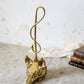 Vintage Heavy Brass Fox and Whip Doorstop by Virginia Metalcrafters