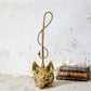 Vintage Heavy Brass Fox and Whip Doorstop by Virginia Metalcrafters