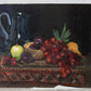 Original Fruit and Jug Moody Still Life Oil Painting