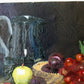 Original Fruit and Jug Moody Still Life Oil Painting