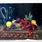 Original Fruit and Jug Moody Still Life Oil Painting