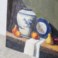 Original Still Life Painting of Blue & White Jar with Pears