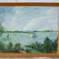 Vintage Original Oil Painting of Norfolk Broads, England