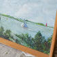 Vintage Original Oil Painting of Norfolk Broads, England