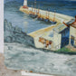 Vintage Original Oil Painting of English Fishing Village