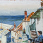 Vintage Original Oil Painting of English Fishing Village