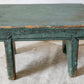 Primitive Handmade Green Painted Wood Stool