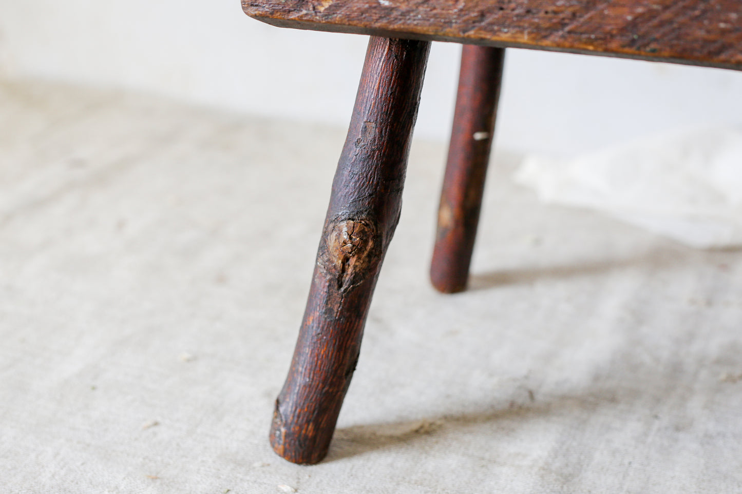 Primitive Handmade Wood Milking Stool