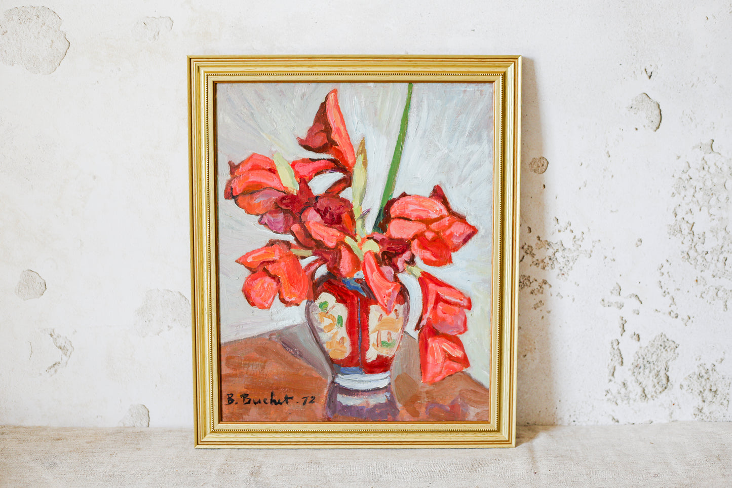 Vintage French Floral Still Life By Boris Buchet '72