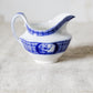 Antique Flow Blue Sugar Bowl & Creamer Set - Mongolia by Johnson Brothers