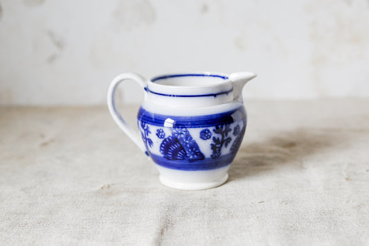 Antique Ironstone Flow Blue Cream Pitcher