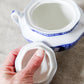 Antique Flow Blue Sugar Bowl & Creamer Set - Mongolia by Johnson Brothers