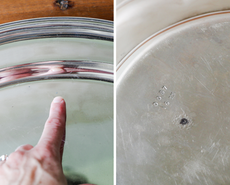 Vintage Scalloped Silver Plate Serving Tray