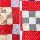 Vintage Red Nine Patch Cutter Quilt, c1930