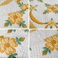 Vintage Yellow and Green Rose of Sharon Applique Quilt, c1930