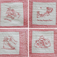 Vintage Redwork Nursery Rhyme Crib Quilt, c1920