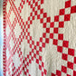 Vintage Red and White Irish Chain Quilt, c1930