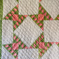 Antique Pink and Green Sawtooth Variation Quilt, c1870