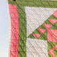 Antique Pink and Green Sawtooth Variation Quilt, c1870