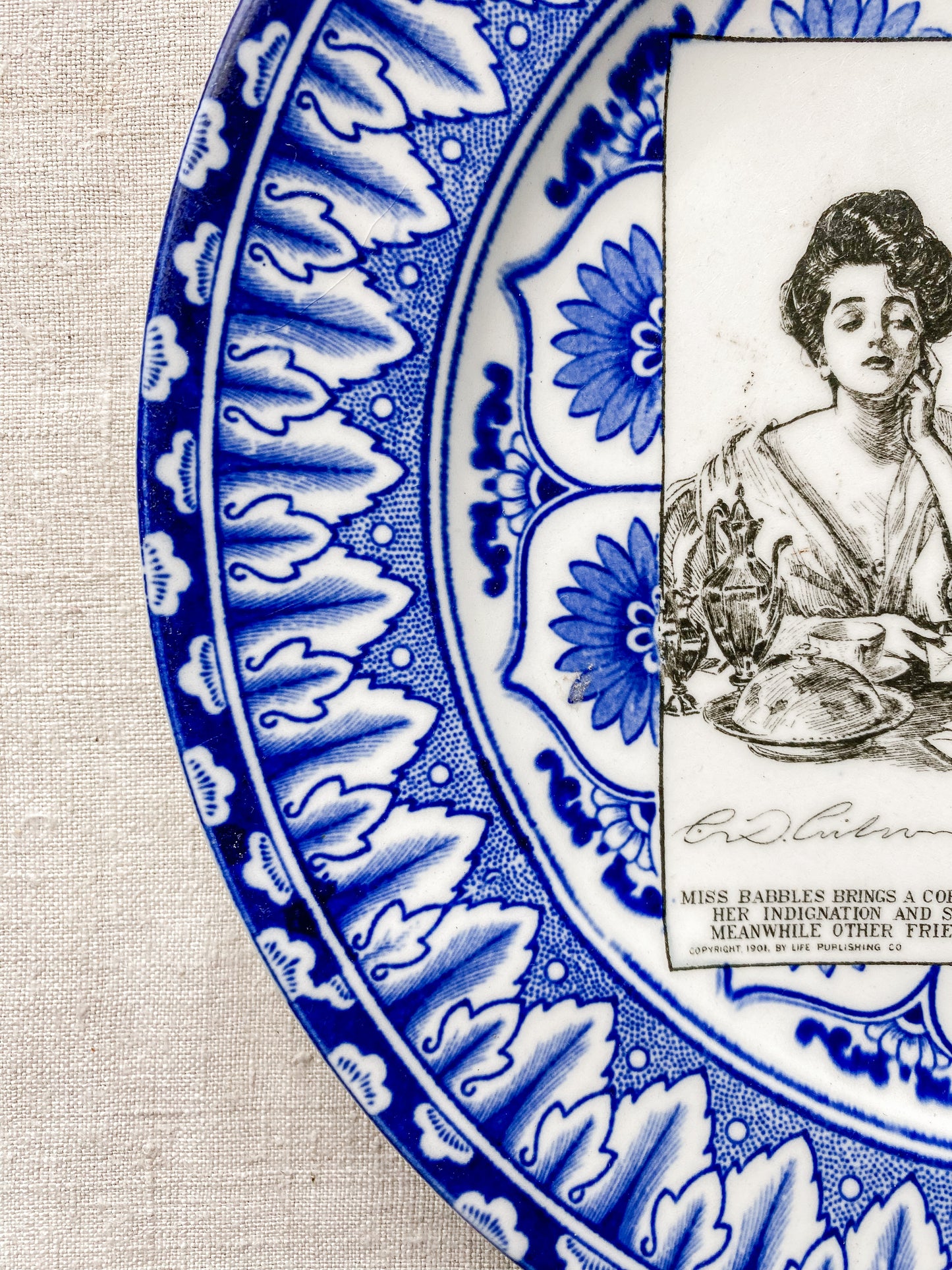 Antique Gibson Girl Ironstone Plate by Royal Doulton, c1900